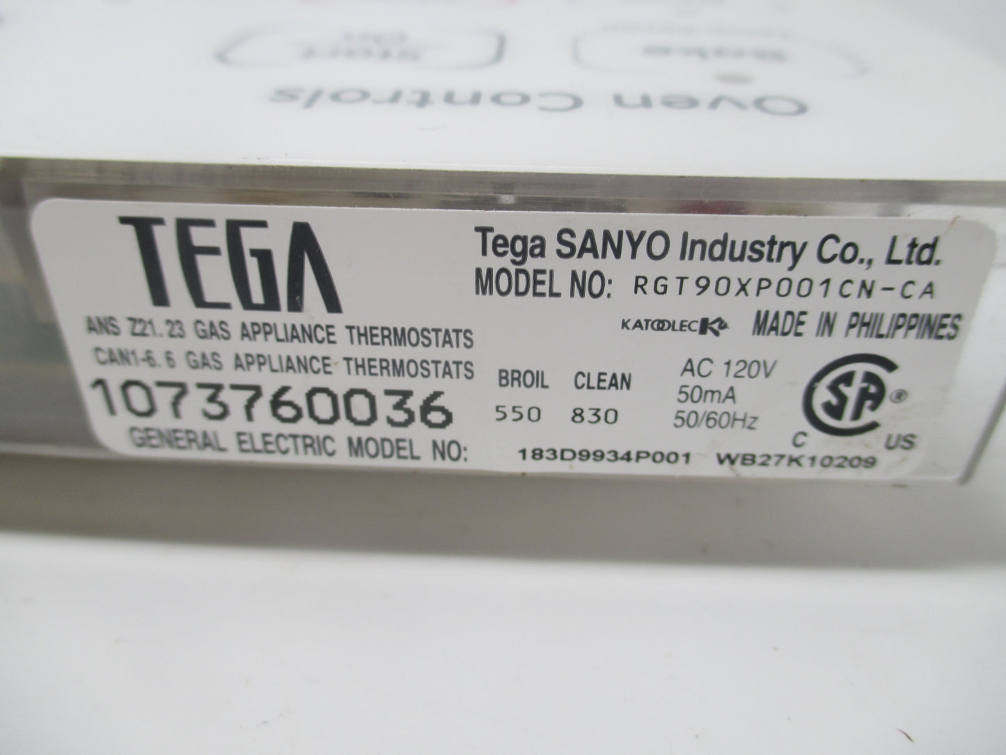 183D9934P001 WB27K10209 White GE GAS Stove Control ⚡️2 Year Warranty⚡️Fast Shipping⚡️