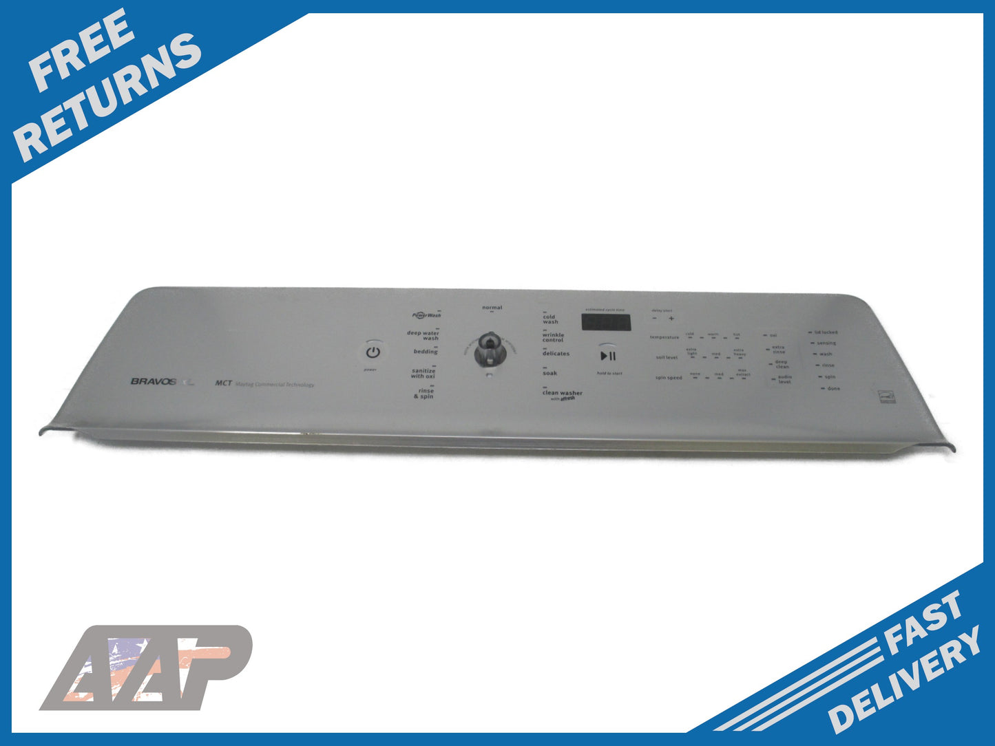 W11035070 Maytag Washer Silver Control Panel *1 Year Guaranty* FAST SHIP