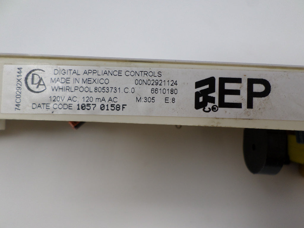 8053731 6610180 White Whirlpool Stove Control⚡2 Year Warranty ⚡ Fast Shipping⚡