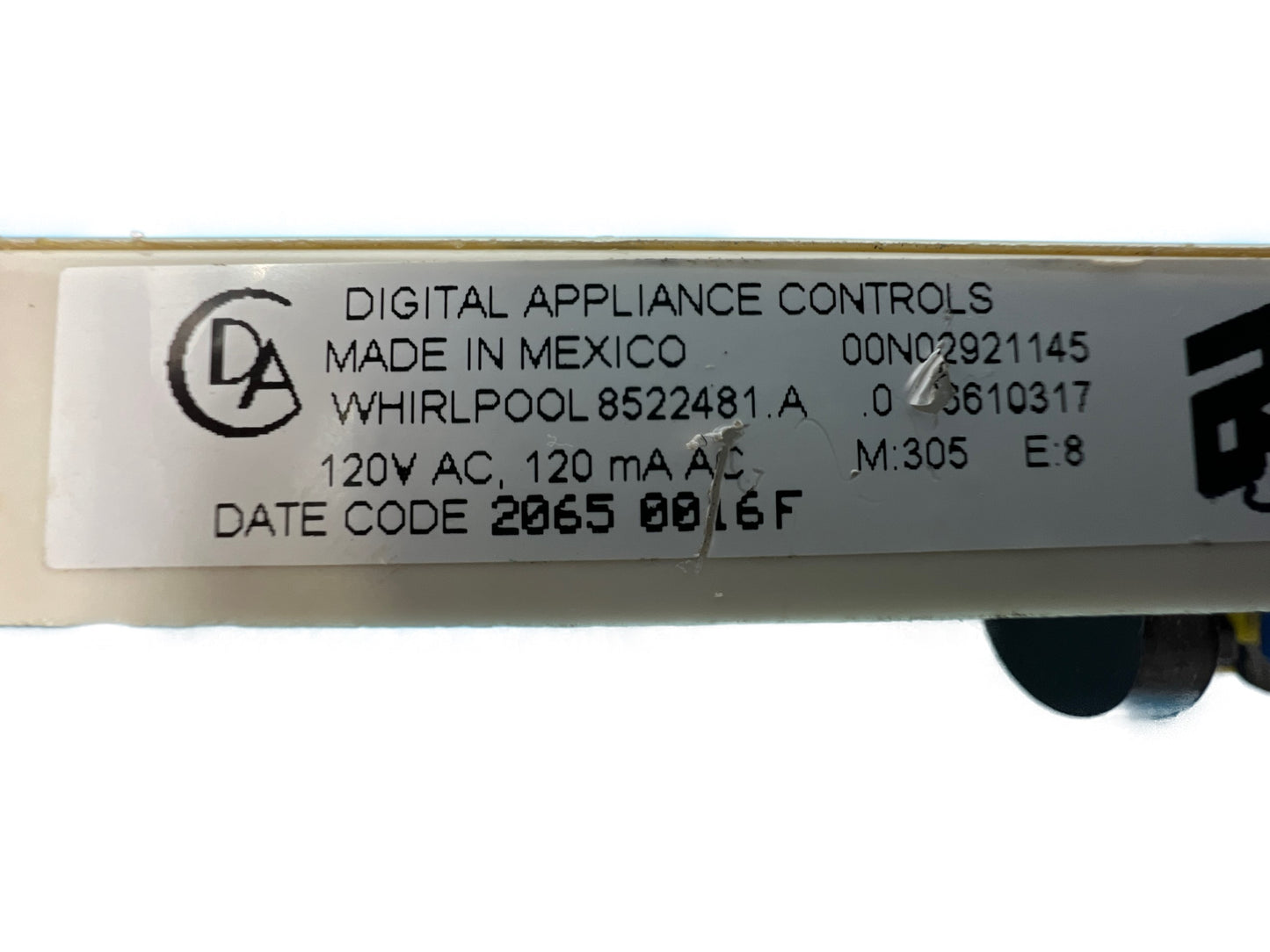 8522481 6610317 Whirlpool White Stove Range Control ⚡️2 Year Warranty ⚡️ Fast Shipping ⚡️