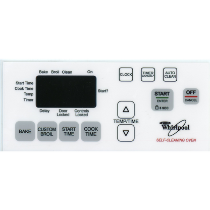 NEW! Stove Overlay Display Face Works With 8524303 6610397 WP6610457 Oven Control ⚡️2 Year Warranty⚡️Fast Shipping⚡️