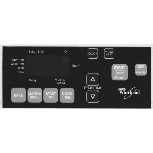 NEW! Stove Overlay Display Face Works With 9761127 6610464 WP6610464 Oven Control ⚡️2 Year Warranty⚡️Fast Shipping⚡️