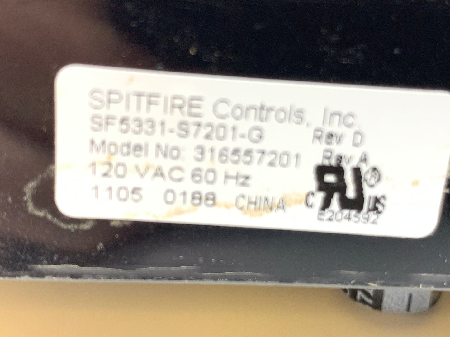 316557201 REFURBISHED Black Frigidaire Stove Control *LIFETIME Guarantee*