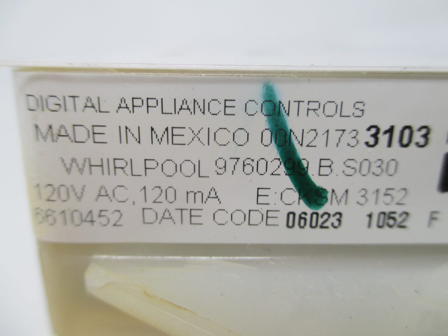 9760299  Whirlpool White Stove Control⚡2 Year Warranty ⚡ Fast Shipping⚡