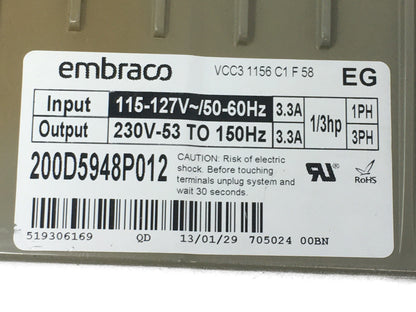 200D5948P012 WR55X11138 GE Refrigerator Inverter *1 Year Guaranty* FAST SHIP