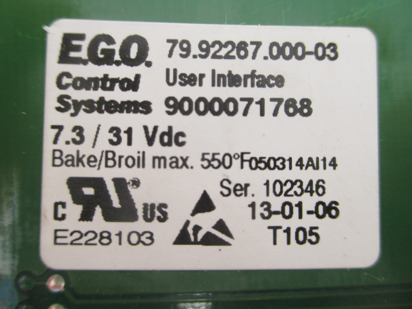 9000 071 768 9000071768 Stove Range Control Board *1 Year Guaranty* FAST SHIP