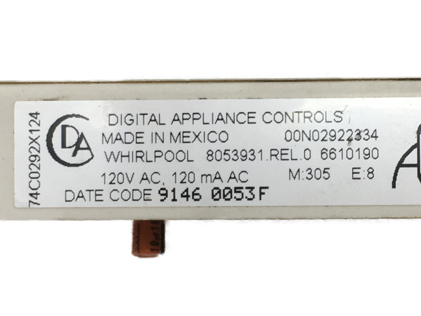 8053931 6610190 AAP REFURBISHED White Whirlpool Stove Control LIFETIME GUARANTEE