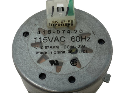 418-074-20 Invensys Timer Motor 115VAC 60Hz 1/10.67 RPM Counter Clockwise 3W