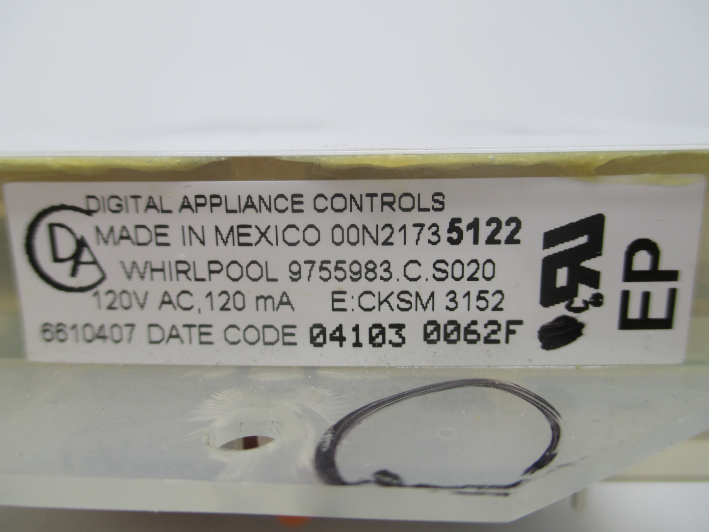 9755983 6610407 Whirlpool White Stove Control ⚡2 Year Warranty ⚡ Fast Shipping⚡