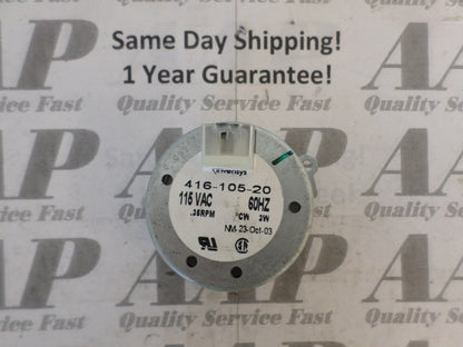 416-105-20 Invensys Timer Motor .35 RPM Clockwise 1 Gear 20 Teeth