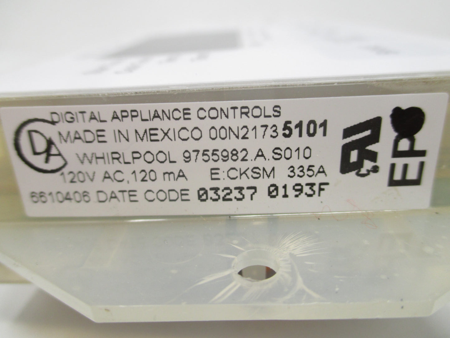 9755982 6610406 REFURBISHED White Whirlpool Stove Control *LIFETIME Guarantee*