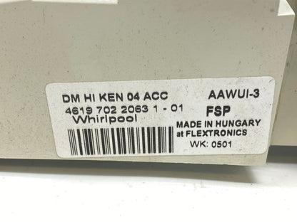 8182996 4619 702 2063 1 - 01 AAWUI-3 Whirlpool Control *1 Year Guarantee*