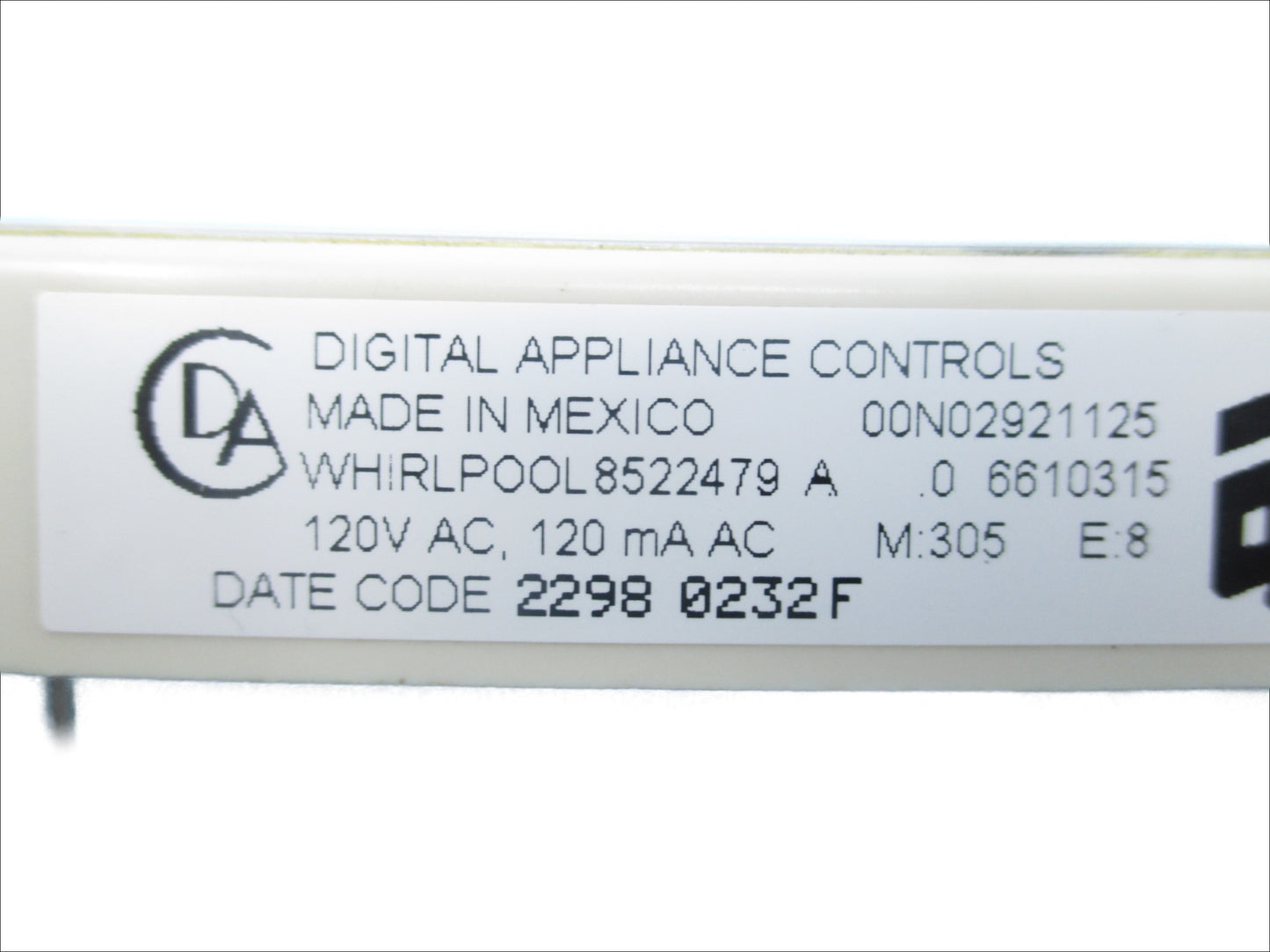 8522479 6610315 White Whirlpool Stove Range Control ⚡2 Year Warranty ⚡ Fast Shipping⚡